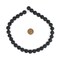 The Bead Chest 12mm Black Lava Gemstone Beads Round Crystal Energy Stone Healing Power for Jewelry Making, 15 Inch Strand